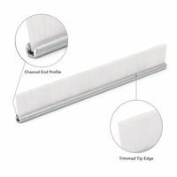 Brosse à bande en nylon sur mesure avec base en canal galvanisé pour balayeuse routière, brosse d'étanchéité anti-poussière, pièce de rechange pour machines