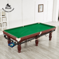 Table de billard/snooker Bojue X5 01 en bois massif avec coussinets en cuir 2-en-1, style américain moderne, 7/8/9 pieds, garantie 3 ans - Vente chaude
