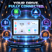 Autoradio MP5 10 pouces avec support tableau de bord, Carplay sans fil, commandes au volant, réglages sonores EQ, pour Hatchback et Break, 1024x600, Garantie 1 an