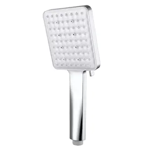 Mais novos abs plástico Alta Pressão 6 função parede de parede Shower Head 6 Spray Modes Square Rain Shower Head forte