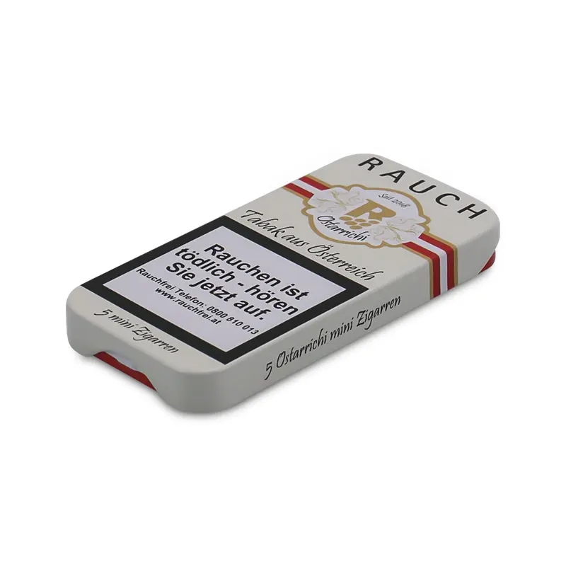 품질 보증 신디자인 소 직사각형 형태 주석 용기 담배 메탈 박스
