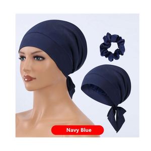 Bonnet en satin pour cheveux, sous-voile musulman pour femme, bonnet hijab avec fermeture à nouer à l'arrière, chouchou, cadeau promotionnel - Product Image 1