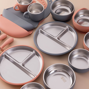 Juego de Alimentación para Bebés de 8 Piezas con Base de Succión, Acero Inoxidable 304 y Silicona de Grado Alimenticio, <span class=keywords><strong>Vajilla</strong></span> para Alimentación y Comida Infantil - Product Image 6