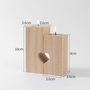 Commercio all'ingrosso di legno di pino massiccio porta candele ornamenti inciso a mano all'ingrosso artigianato in legno a forma di <span class=keywords><strong>cuore</strong></span> - Product Image 5