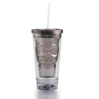 Tasses à double paroi en plastique PS à LED multicolores de style américain sur le thème d'Halloween, amusantes, activées par le liquide, sans BPA, avec couvercle réutilisable EN71