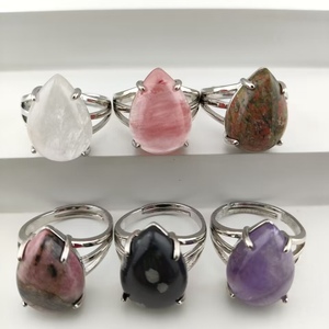 Hot Selling Ring Voor Vrouwen Mannen Meisjes Zilver Rhodochrosite Traan Drop Custom Edelsteen Natuurlijke Schittering Steen Feestkleding Cadeau Ring - Product Image 4