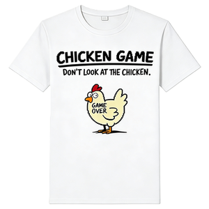 T-shirt « Chicken Game Don't Look at the Chicken » – T-shirt humoristique interactif pour <span class=keywords><strong>farces</strong></span>, motif animalier original, haut décontracté en coton à manches <span class=keywords><strong>courtes</strong></span>, style streetwear, coupe oversize - Product Image 5