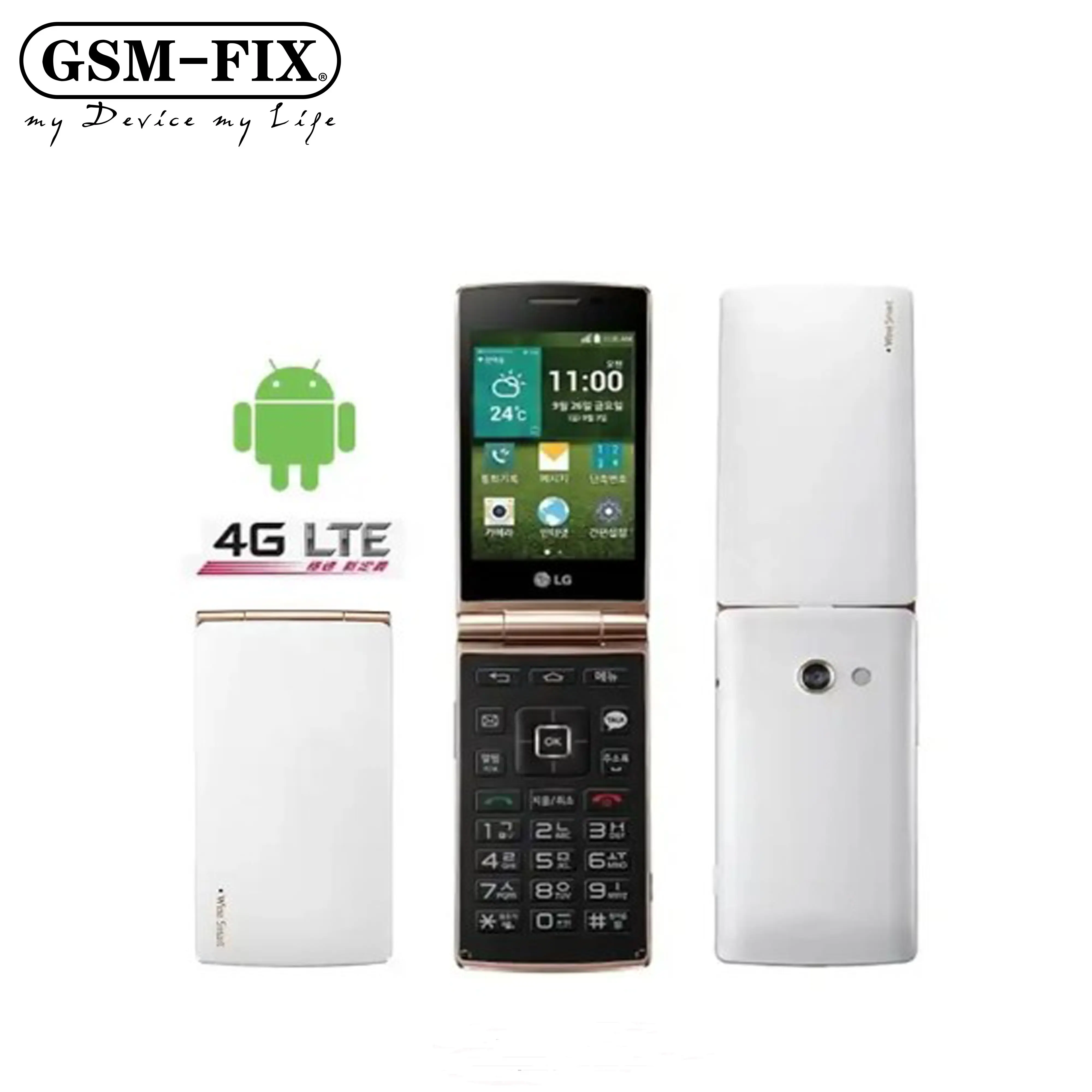 GSM-FIX ओरिजिनल LG वाइन स्मार्ट D486 4G मोबाइल फोन 3.5'' 1GB रैम 4GB ROM 3MP सपोर्ट हिब्रू लैंग्वेज क्वाड कोर क्लासिक फ्लिप सेल