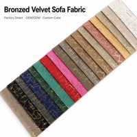 Tissu d'ameublement en velours bronzé respirant, tricoté 100% polyester, uni, pour canapé et fauteuil