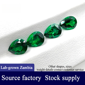Заводская цена, оптовая продажа, высокое качество, лабораторное гидротермальное культивирование в форме капли воды, рыхлый драгоценный камень, ограненный зеленый драгоценный камень - Product Image 2