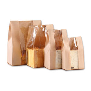 Bolsas de embalaje de pan laminado de plástico duradero Mailer, bolsas de pie de diseño personalizado, ventana transparente, logotipo personalizado para tostadas horneadas - Product Image 1