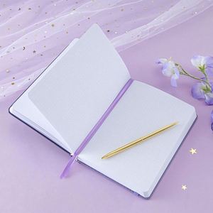 Purple Star Inspiration Black Sun Power Premium A5 PU Leather Hardcover <b>Journal</b> Gold Foil Dot Sewing Notebook for Creative Gift - Product Image 6