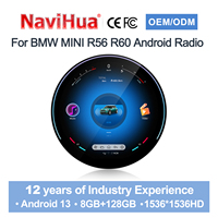 Navihua para BMW MINI R56/R60 2007-2016, Pantalla Táctil Android para Auto, Tablero Digital LCD, Reproductor de Navegación, CarPlay, GPS, Estéreo