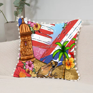 Housse <span class=keywords><strong>de</strong></span> coussin décorative pour la maison, pompon personnalisé, nouveau logo, design du drapeau <span class=keywords><strong>de</strong></span> Porto Rico, coussin <span class=keywords><strong>de</strong></span> canapé, coussin <span class=keywords><strong>de</strong></span> tête <span class=keywords><strong>de</strong></span> <span class=keywords><strong>lit</strong></span>, grand coussin <span class=keywords><strong>de</strong></span> dossier - Product Image 1