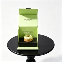 Boîte à gâteau pliable en carton, logo personnalisé imprimé, emballage alimentaire en papier pliable de qualité alimentaire pour gâteau, dessert, nourriture à emporter