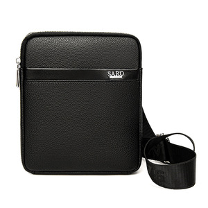 OEM High Quality Custom Fashion Leather Crossbody <b>Bag</b> for Men Lightweight Full Grain Leather in <b>Black</b> Men's Messenger <b>Bag</b> - Product Image 2
