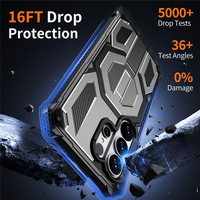 Harde PC Zachte TPU Hybride Magnetische Telefoonhoes voor Samsung S26 S25 Ultra Verborgen Standpunt Vierhoekbescherming