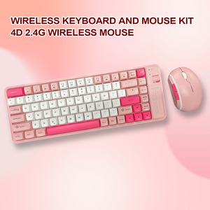 Dễ thương roseate bàn phím và chuột Combo BT 2.4Ghz Chế độ chơi game bàn phím chuột thiết lập cho cô gái - Product Image 3