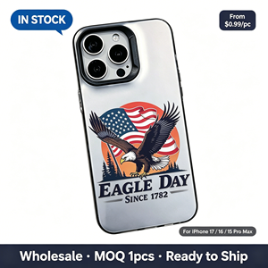 <span class=keywords><strong>Coque</strong></span> transparente en TPU avec motif Aigle, Drapeau Américain et Statue de la Liberté, Édition 250e Anniversaire pour iPhone 17 16 15 14 13 Pro Max - Product Image 1