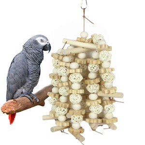 Grand oiseau perroquet jouets à mâcher perruche en bois naturel blocs de bois oiseau déchirant jouets calopsitte jouets pour aras Cokatoos - Product Image 2