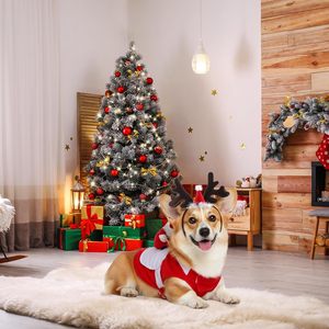 Disfraz de Navidad para Perro, Traje de Papá Noel Montado en Mascota, Diadema de Astas de Reno, Ropa de Navidad para Cachorros, Talla XX-Large, Piel Sintética - Product Image 6