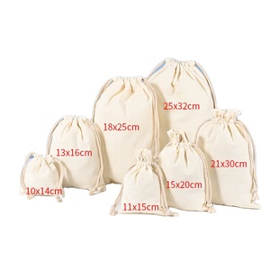 Sacs en toile de coton en gros avec cordon de serrage pour chaussures, sacs cadeaux, sacs à main personnalisés, housses anti-poussière avec impression de logo - Product Image 1