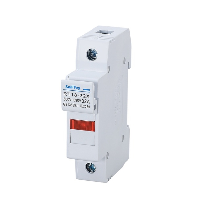 RT18-32 Rivet Type Plastic Fuse Holder for 10x38mm Cylindrical Fuse Link1 Pole Low Voltage 32A 690V Electrical AC Fuse
