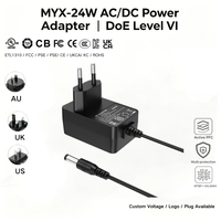 Adaptateur d'alimentation à découpage MYIXI efficace avec prise jack 3,5 mm, en matériau PC, niveau d'efficacité VI, tensions de sortie 14,6 V-6,8 V