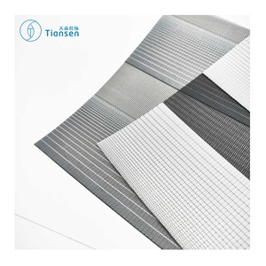 Stores occultantes doubles zébrées en tissu occultant écologique durable sur mesure pour fenêtre française - Product Image 5