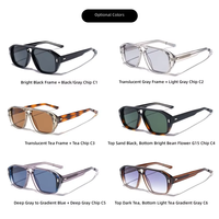 Lunettes de soleil pilote classiques à double pont, monture légère en PC, protection UV400 anti-reflet pour la conduite en extérieur et la mode urbaine