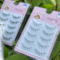 5 paires de faux cils 3D, cils 3D naturels longs faits à la main, bande transparente, lot de cils
