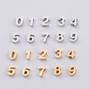 Breloques numérotées en acier inoxydable poli miroir 0-9 |   Perles tendance à petits trous pour la fabrication de bijoux DIY, accessoires pour colliers et bracelets - Product Image 2