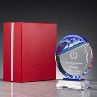 Trophée Nuage Bleu Jadevertu avec Logo Personnalisé en Verre et Cristal pour Cadeaux Annuels d'Entreprise et Professionnels