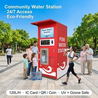 Máquina Expendedora de Agua de Alta Capacidad, 150L, Bomba de Filtración RO, 125L/Hora, Dispensador de Agua Automático de Autoservicio para Áreas Públicas