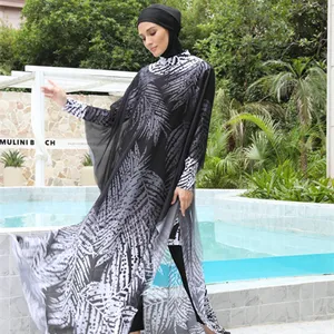 新款femme musulman保守4件全覆盖伊斯兰穆斯林女性泳衣6xl加大码伊斯兰泳衣定制