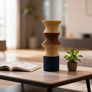 Vase personnalisé en PLA imprimé en 3D par FDM avec design personnalisé, hauteur 242 mm, couleur personnalisée et adapté à la personnalisation pour la maison et le bureau - Product Image 3