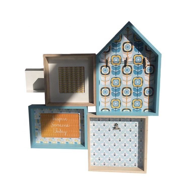 Multifunctional Beautiful Wooden Wall Decor With Photo Frame And Clip