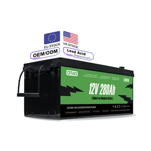 欧盟美国股票280Ah Lifepo4 12v电池Lf280K高循环24v磷酸铁锂电源电池电动汽车房车
