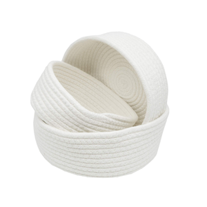 Cotton Rope Storage <b>Baskets</b> Bowl Shape <b>Stackable</b> Nordic Style Multi-Purpose Neatening Organizers - Product Image 1