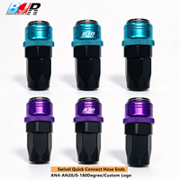 Nouveau produit BJR : Raccords rapides pour pièces automobiles, bleu glace, AN10 AN12 AN16, extrémités de tuyau à connexion rapide droites et pivotantes pour voitures de course