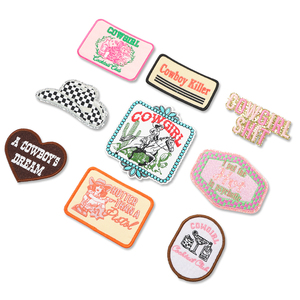 High Quality Cheap Small Howdy Embroidery Patches Sew on Customized Western Trucker Hat Patch - Product Image 3