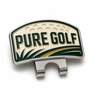Clip de chapeau de golf personnalisé avec marqueur de balle plaqué argent, clip de visière, cadeau pour golfeur, vente en gros, clip de chapeau de golf en émail, accessoires de golf