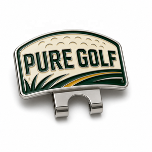 Clip de chapeau de golf personnalisé avec marqueur de balle plaqué argent, clip de visière, cadeau pour golfeur, vente en gros, clip de chapeau de golf en émail, accessoires de golf - Product Image 1
