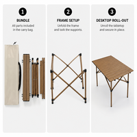 Table de camping pliable en acier carbone haute capacité à montage rapide