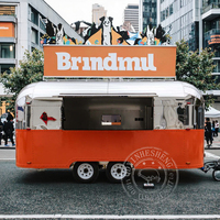 Nuevo 304 de acero inoxidable móvil Food Trucke Camper Van Hot Dogs carrito de comida café helado remolque de comida con cocina completa