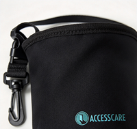 Pochette de rangement cylindrique en néoprène avec logo personnalisé, sangle réglable et attache crochet, sac de transport portable en néoprène