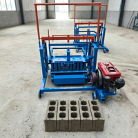 Máquina pequeña para fabricar bloques de cemento y ladrillos de hormigón, tipo móvil, con capacidad de producción eficiente