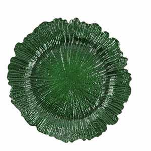 Assiettes de présentation en plastique de 13 pouces, lot de 12, vert chasseur, jetables, pour dîners, mariages, fêtes, événements en gros - Product Image 1