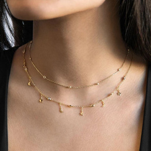 2023 regalo di natale Moon star charm <span class=keywords><strong>collana</strong></span> girocollo con nappe per gioielli da donna - Product Image 2