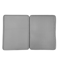 Tapis de litière gris EVA facile à nettoyer, imperméable à l'urine, antidérapant et respirant, pour bac à litière pour chat